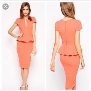 ASOS Peplum Cap Sleeve Dress